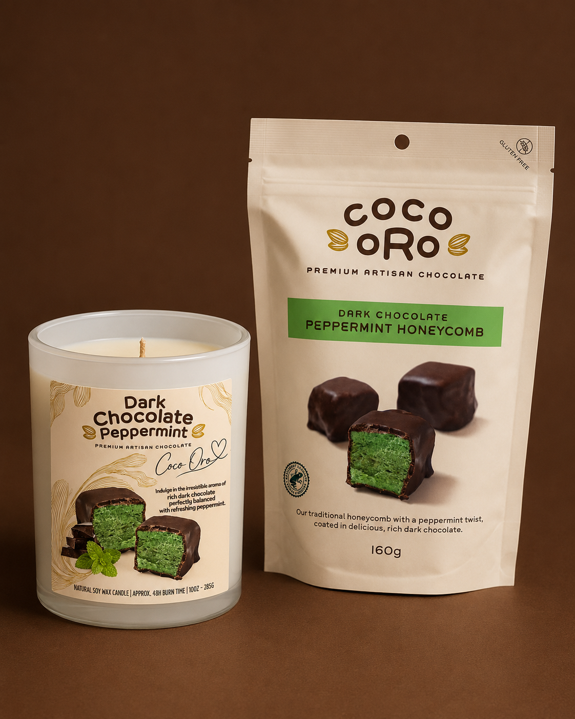 Coco Oro | Dark Chocolate Peppermint Signature Candle Bundle