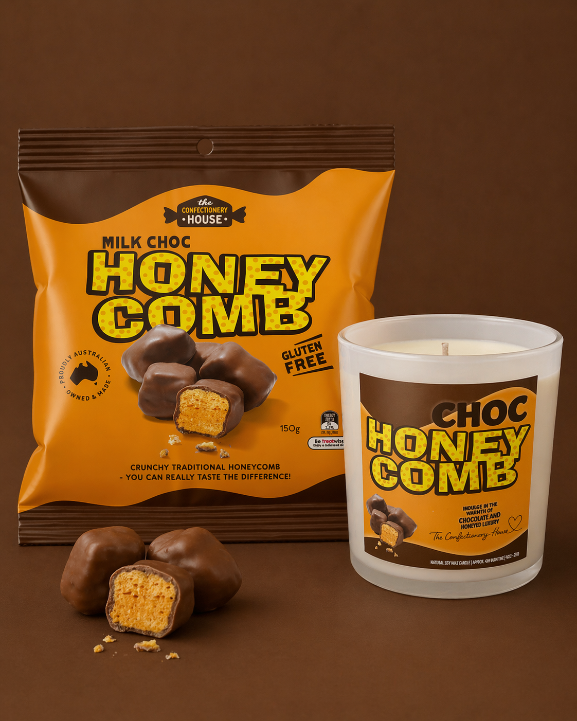 The Confectionery House | Choc Honeycomb Signature Candle Bundle
