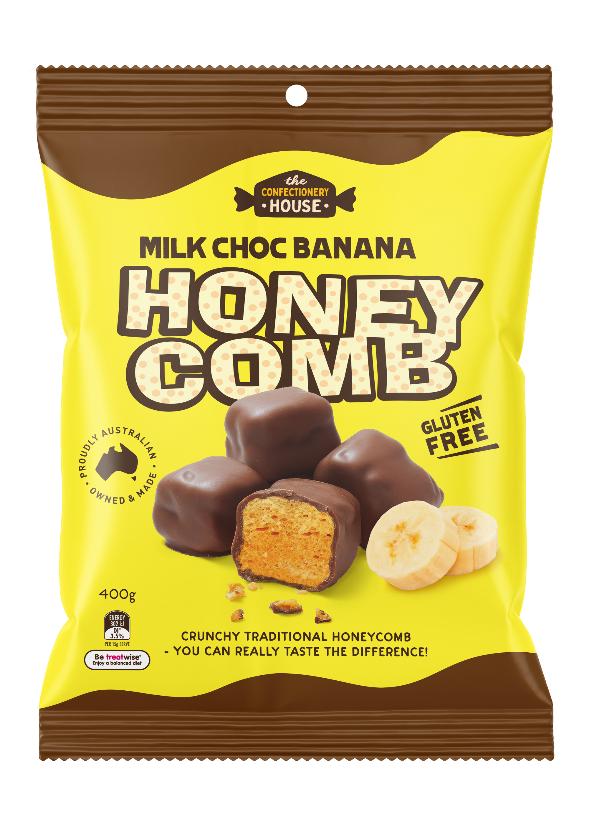 Milk Choc Banana Honeycomb | The Confectionery House