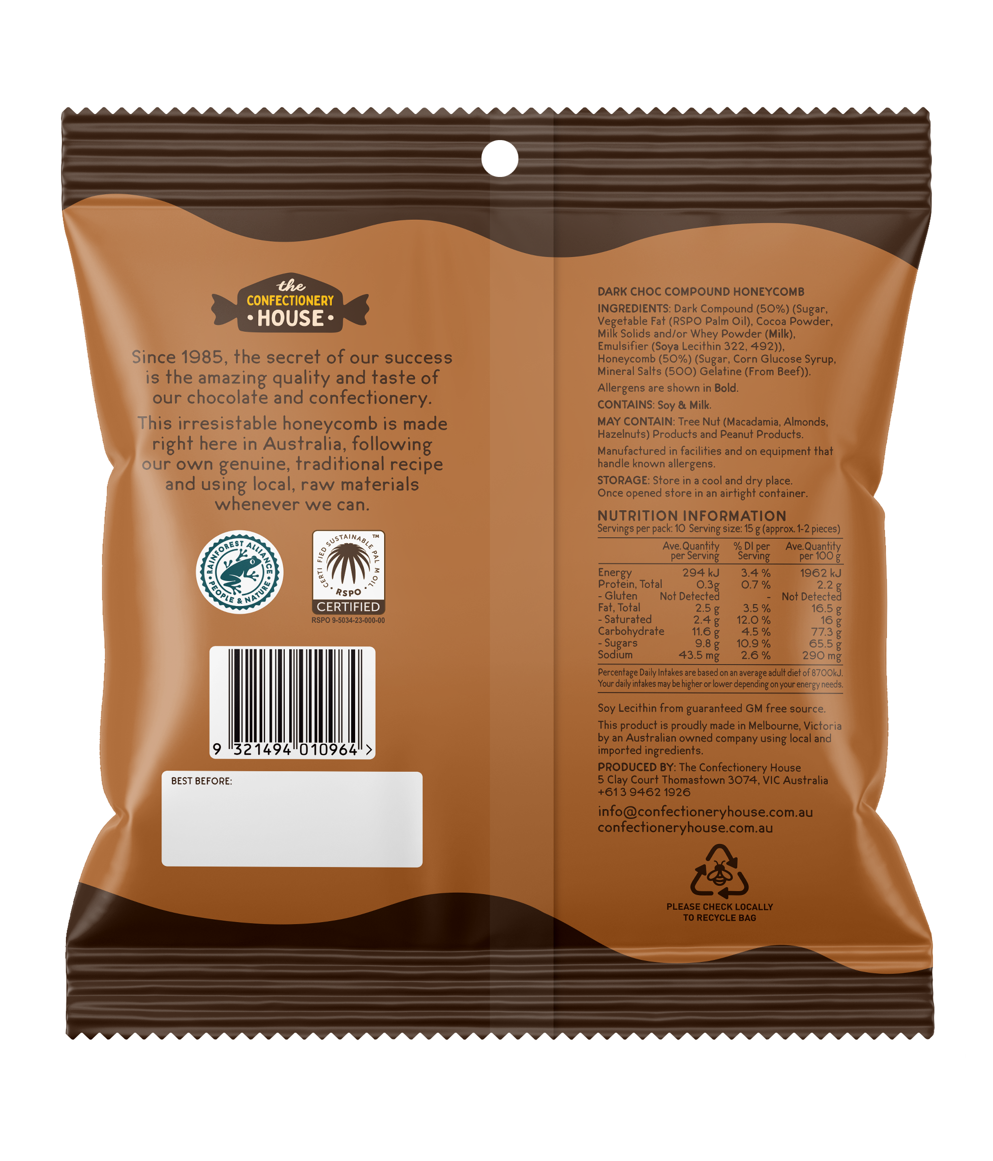 Dark Choc Honeycomb | The Confectionery House