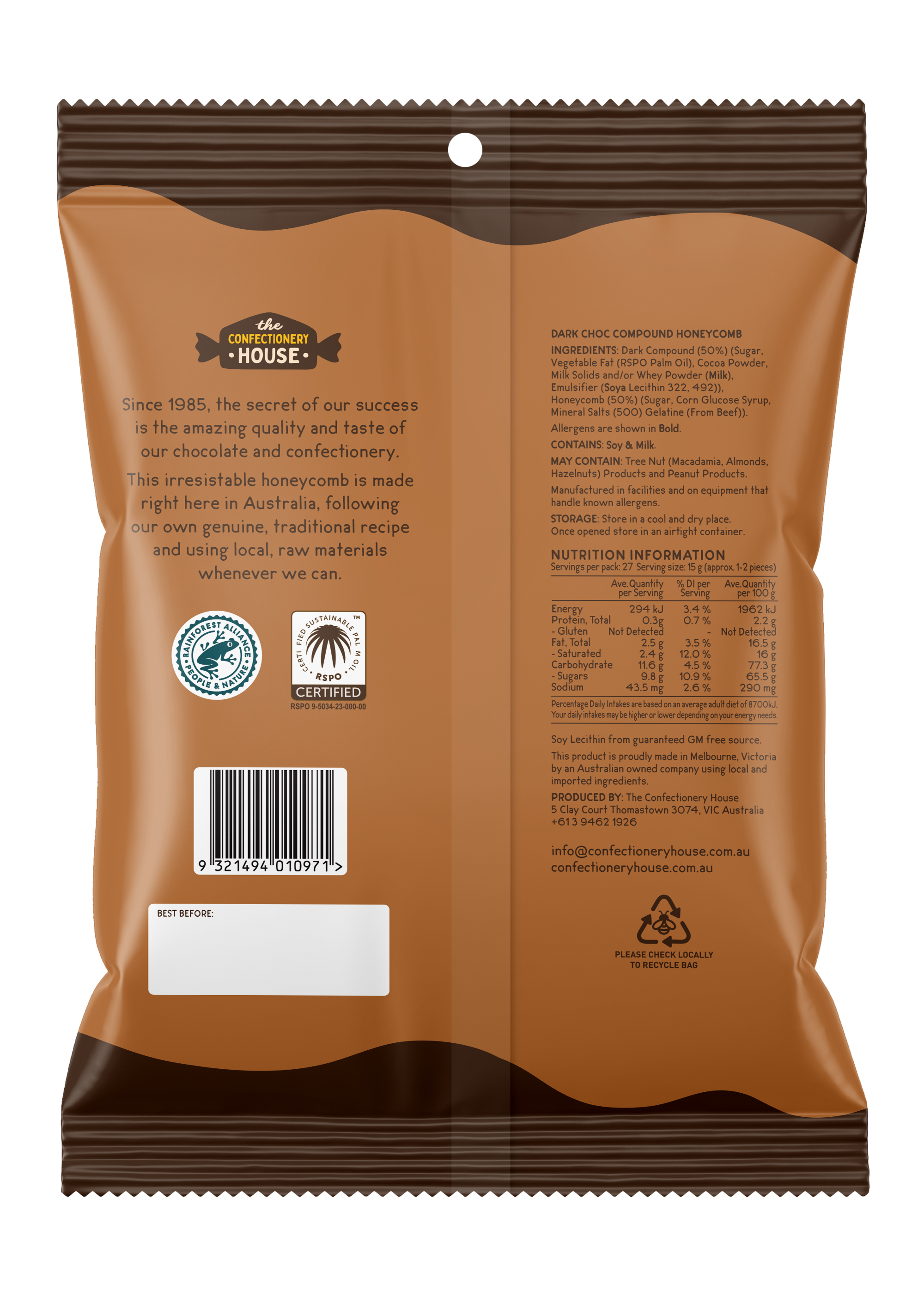 Dark Choc Honeycomb | The Confectionery House