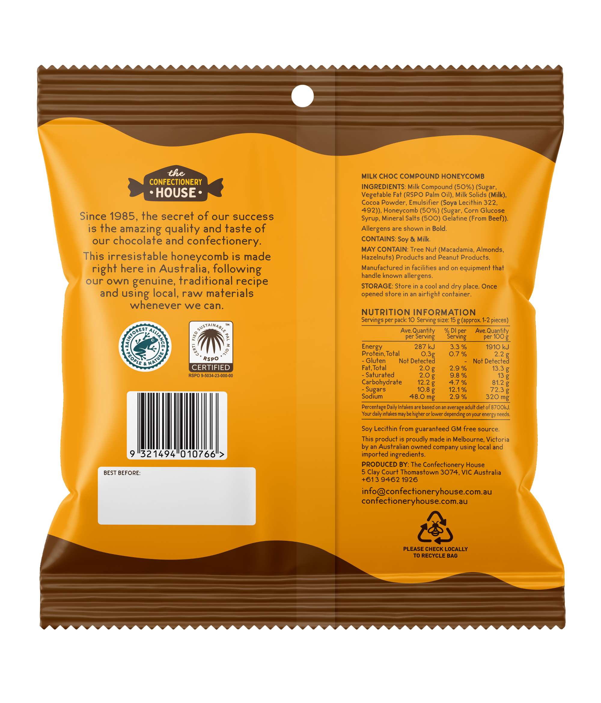 Milk Choc Honeycomb | The Confectionery House