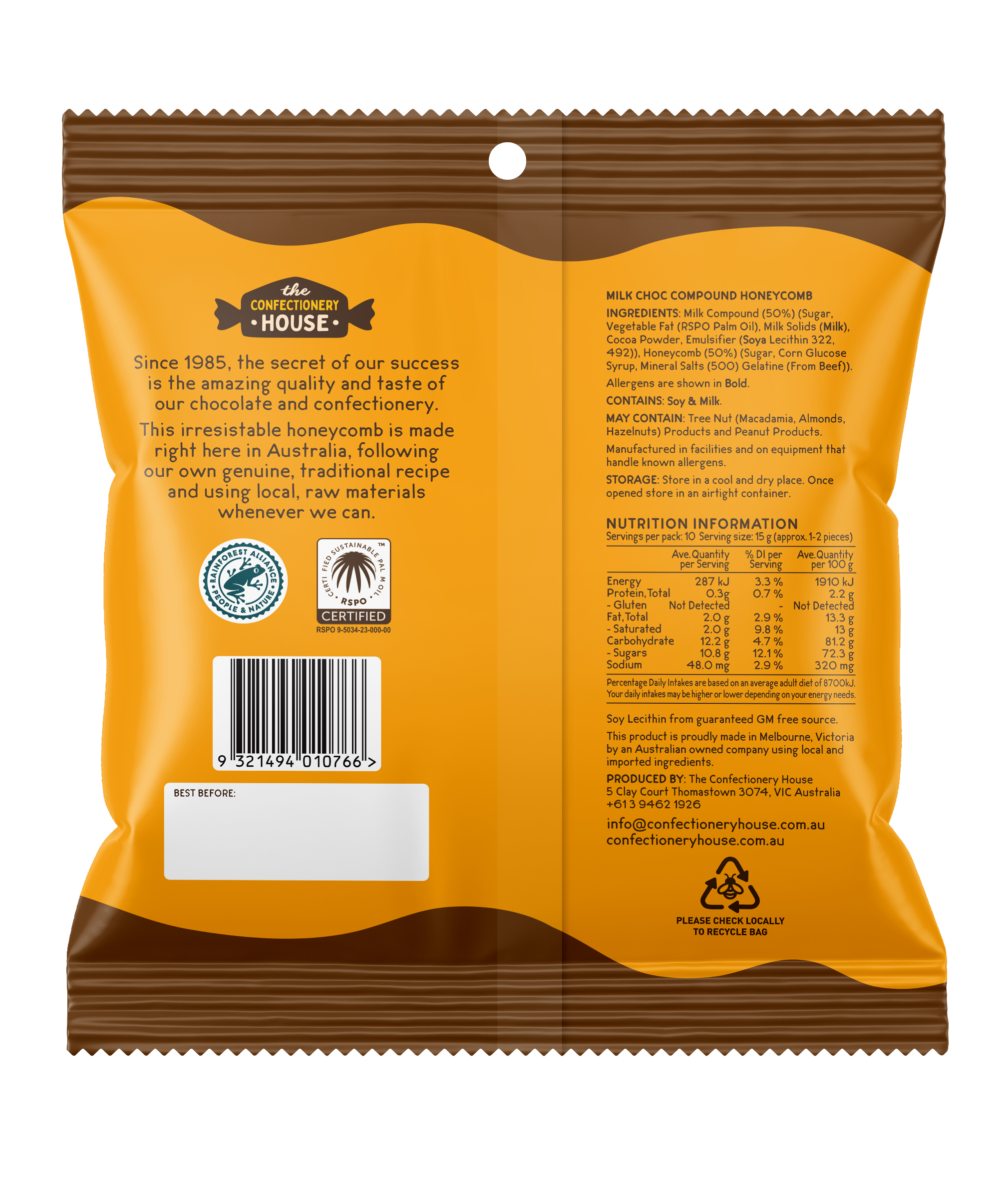 Milk Choc Honeycomb | The Confectionery House
