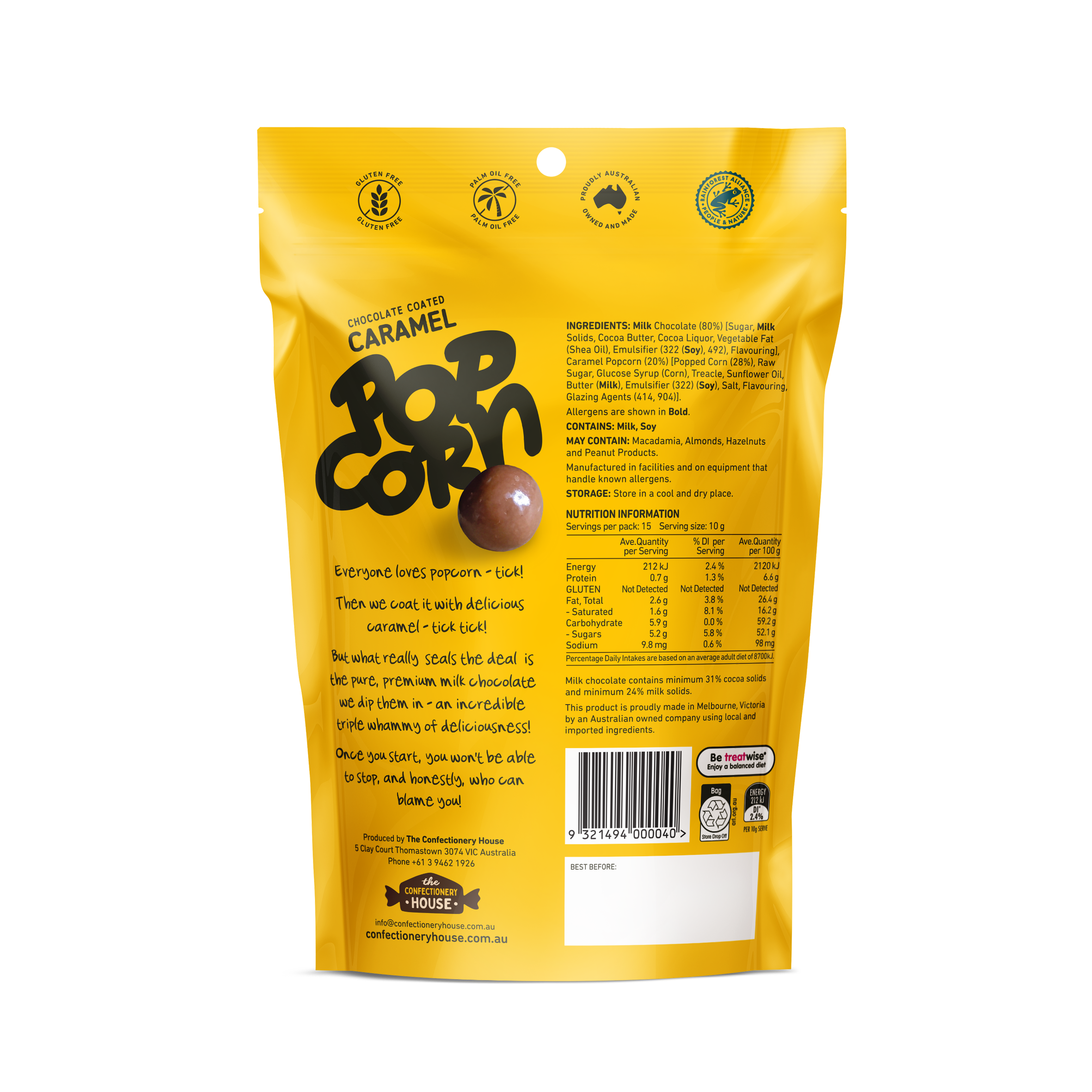 Chocolate Coated Caramel Popcorn | Coco Oro