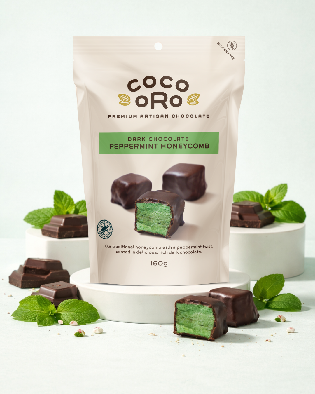 Dark Chocolate Peppermint Honeycomb | Coco Oro