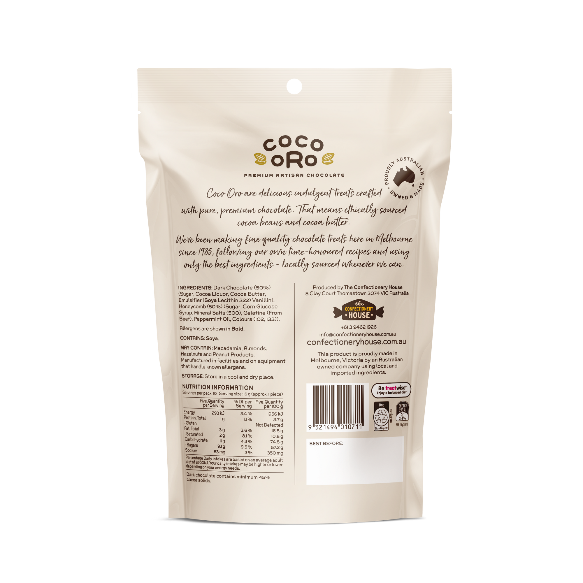 Dark Chocolate Peppermint Honeycomb | Coco Oro