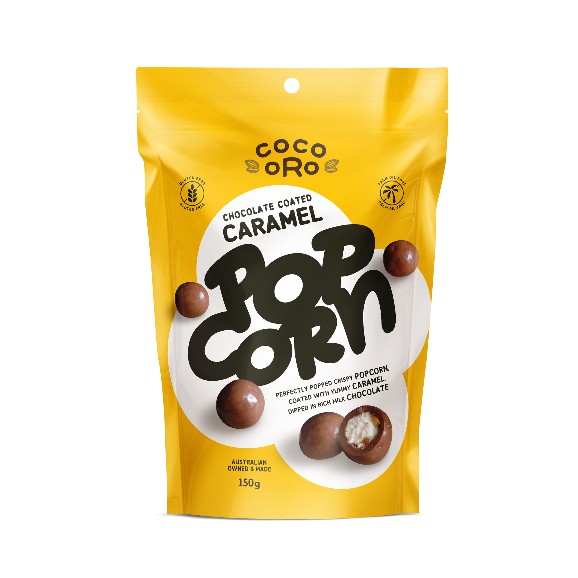 Chocolate Coated Caramel Popcorn | Coco Oro