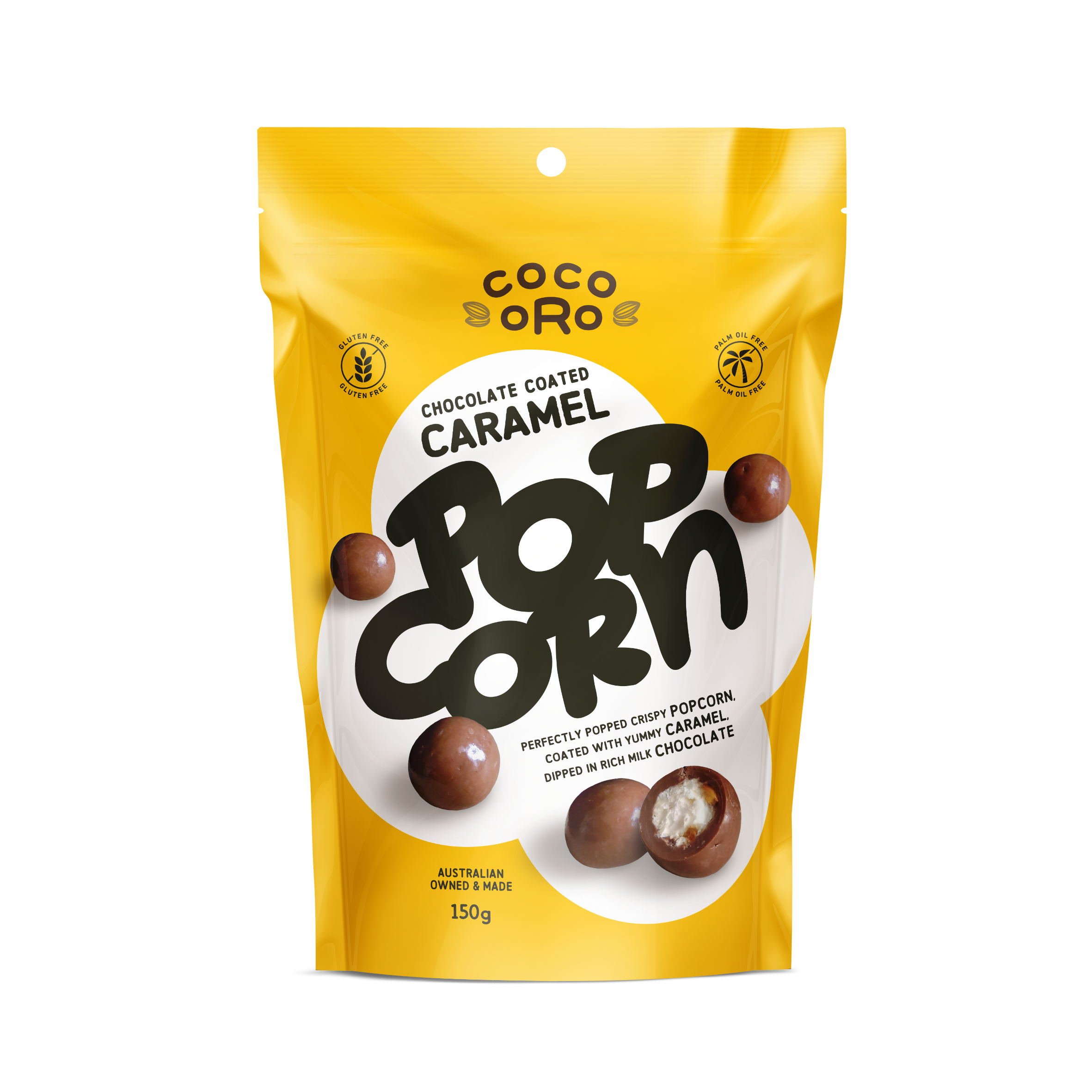 Chocolate Coated Caramel Popcorn | Coco Oro